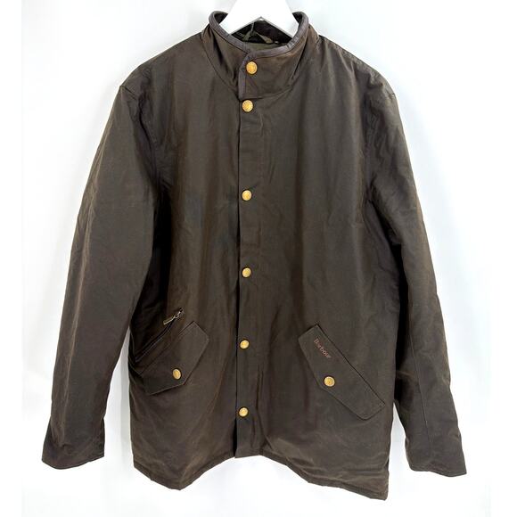 Barbour Men's Olive Prestbury Waxed Jacket Size L - Picture 4 of 11